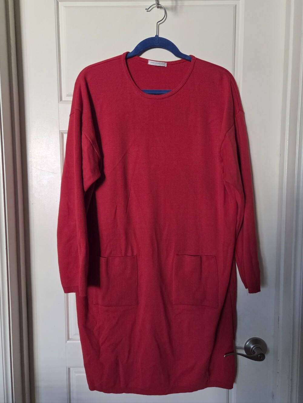 Joan Vass, USA Long-Sleeve Midi Sweater Dress
